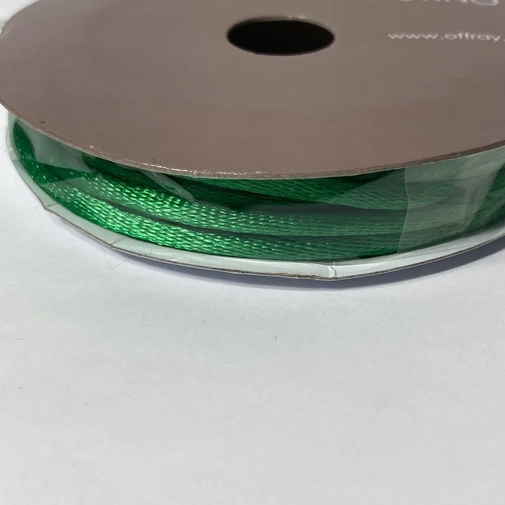 Green Rat Tail Cord Trim Ribbon 12 Rolls Offray Crafts Scrapbook Gift Wrap 1/8